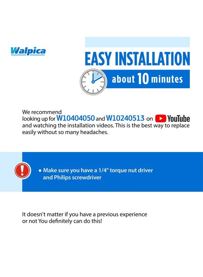Walpica قفل غطاء W10404050 W10238287 لغسالة Maytag Centennial غسالة Kenmore غسالة Whirlpool Cabrio قطع غيار استبدال قفل الغطاء مفتاح الباب - Image 3