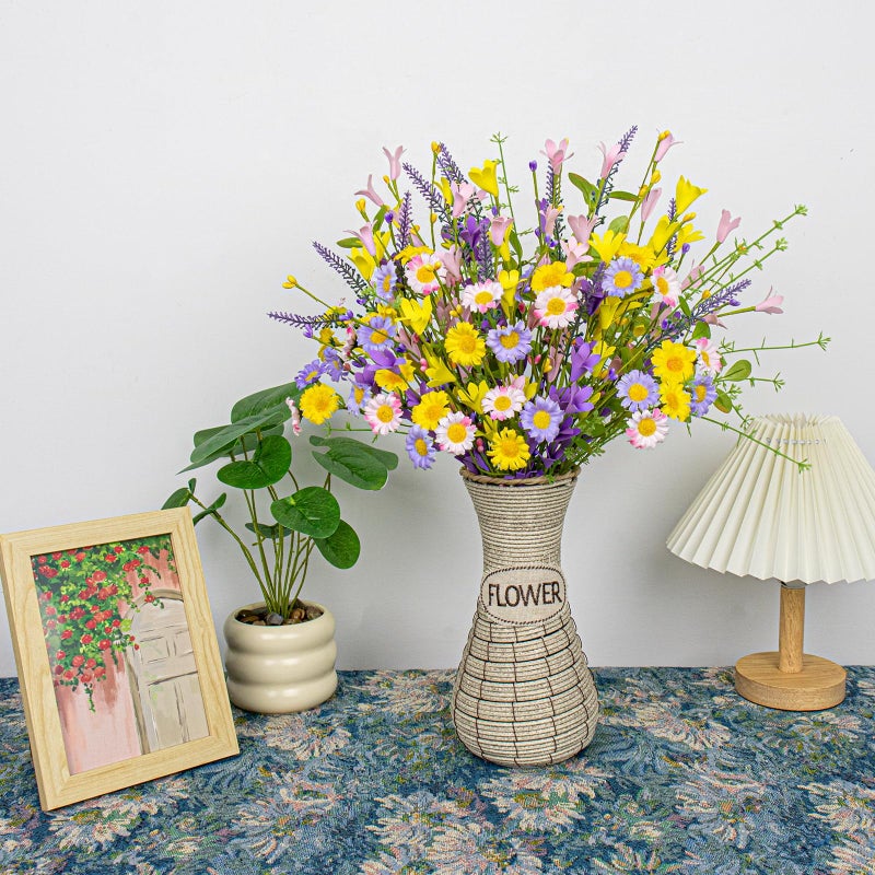 JINGHONG Artificial Spring Flowers 12 Pack Floral Picks 17â€ Flower Stems with Forsythia and Green Leaves for Spring Summer Flower Arrangements Centerpieces Indoor Outdoor Decorations - Image 3