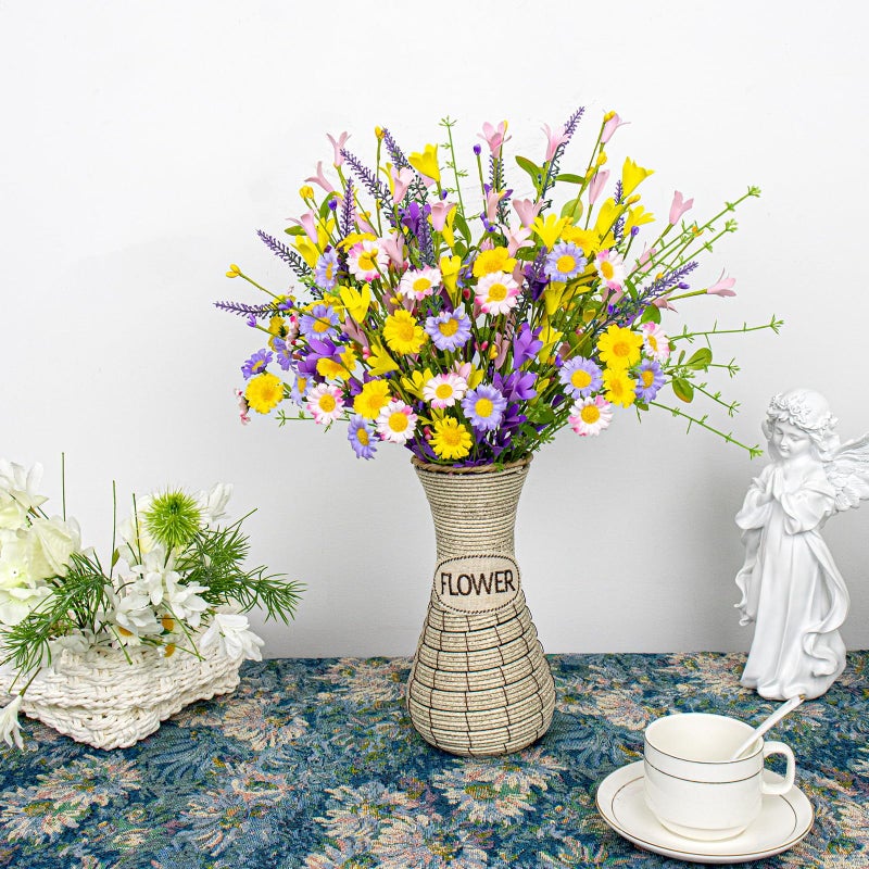 JINGHONG Artificial Spring Flowers 12 Pack Floral Picks 17â€ Flower Stems with Forsythia and Green Leaves for Spring Summer Flower Arrangements Centerpieces Indoor Outdoor Decorations - Image 4