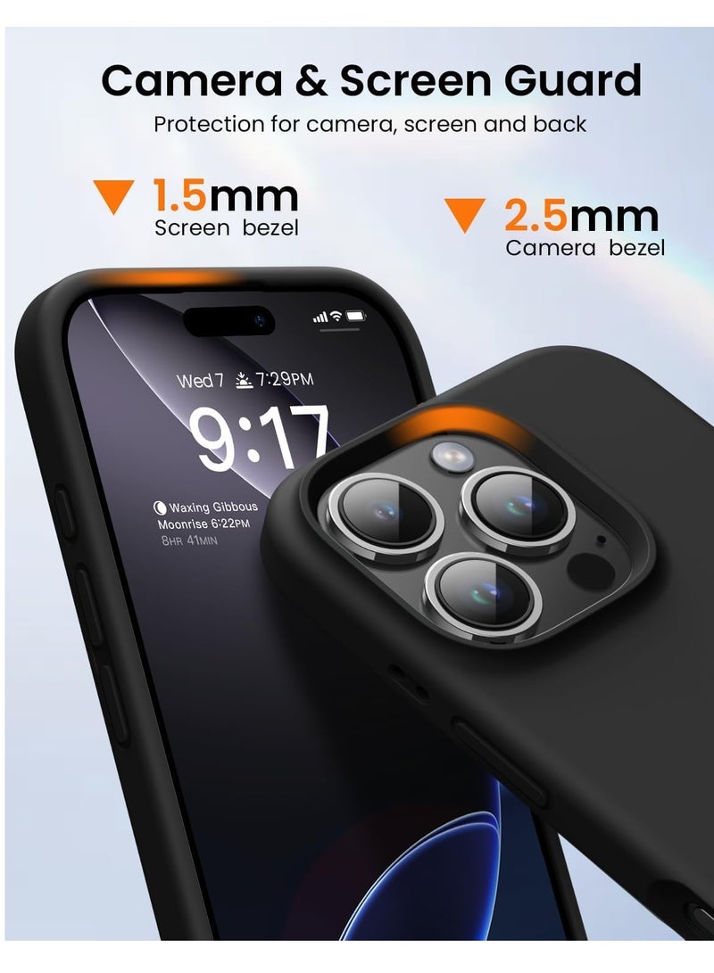 ELTRAZONE Premium Soft Liquid Silicone Case for iPhone 16 Pro – Silky and Soft Touch Series Full-Body Protective Bumper (Black) - Image 4