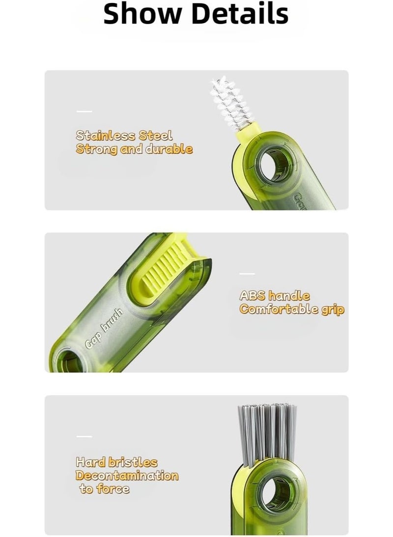3 in 1 Multifunctional Cleaning Brush, Bottle Brush Cleaner, Cup Cleaner Brush, Water Bottle Cleaner, Crevice Cleaning Brush, Bottles Cleaners Brushs, 3 in 1 Cup Lid Gap Cleanings Brushs Set - Image 4