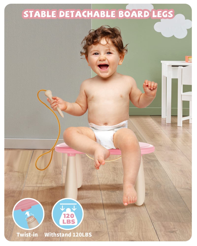 Kikapabi Toddler Magnetic Drawing Board - 1st Birthday Gifts for 1 2 3 Year Old Girls & Boys, Learning Doodle Board, Educational Toys for Baby (Pink) - Image 4