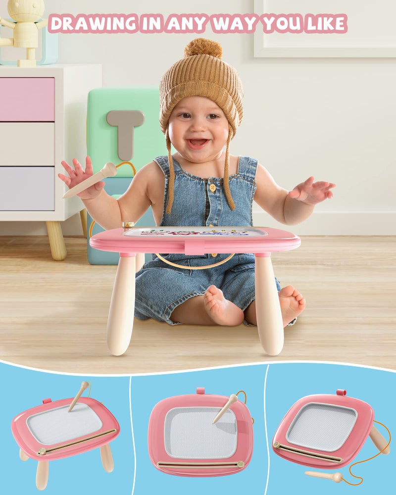 Kikapabi Toddler Magnetic Drawing Board - 1st Birthday Gifts for 1 2 3 Year Old Girls & Boys, Learning Doodle Board, Educational Toys for Baby (Pink) - Image 2