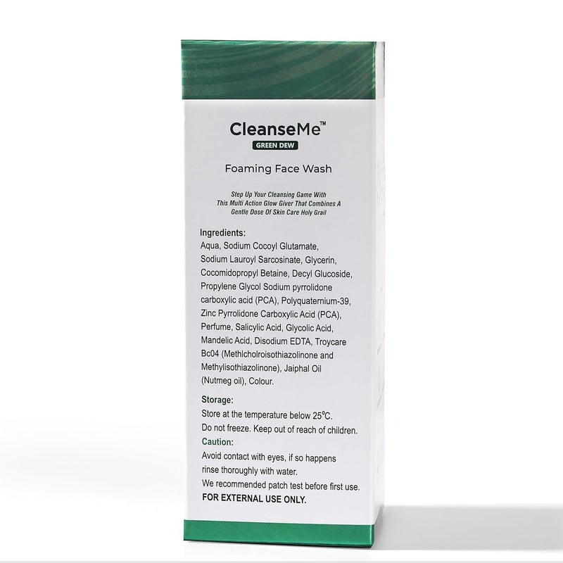 NOURRIR CleanseMe Green Dew Foaming Face Wash 100ML Enriched With Glycolic Acid Nutmeg Oil Acne Freedom - Image 5
