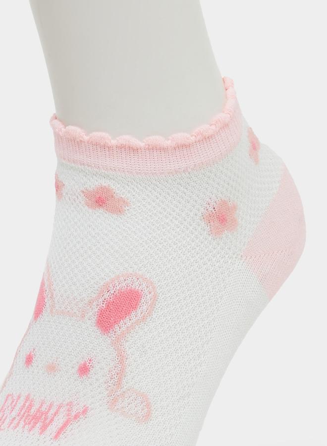 Styli Pack of 5 - Girls Bunny Graphic Socks - Image 3