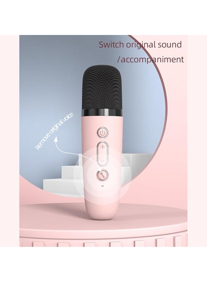 Portable Bluetooth Karaoke Machine with 2 Wireless Microphones, Music Player and Mini Speaker for Kids, Toys and Gifts, Pink  - Image 3