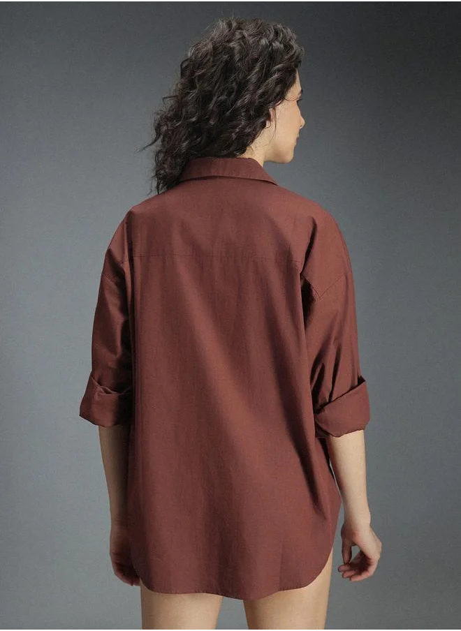 HIGH STAR Stay effortlessly stylish with this comfortable Brown Tailored Fit Shirts Solid design crafted from 100% Cotton featuring Long Sleeves with Button closure.