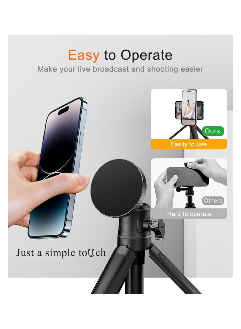 SYOSI Magnetic Tripod Phone Mount Adapter, with 1/4"-20 Hole Compatible with MagSafe for iPhone 15 14 13 12 Plus Pro Max Mini, Ultralight Magnetic Phone Holder for Tripod, Magsafe Case, Selfie Stick  - Image 3