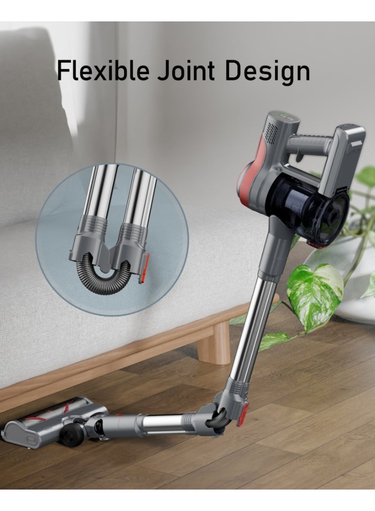 Moxedo Cordless Vacuum Cleaner 30KPa ,3 Speed Modes ,400W BLDC Motor, LED Display Stick Vacuum with Built-in Flashlight Free Standing Design for Car Home Carpet Hardwood Floor - Image 4