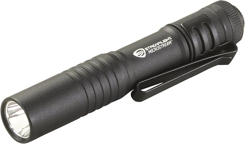 Streamlight 66318 MicroStream 45-Lumen Everyday Carry Pocket Flashlight with AAA Alkaline Battery, Black - Image 1