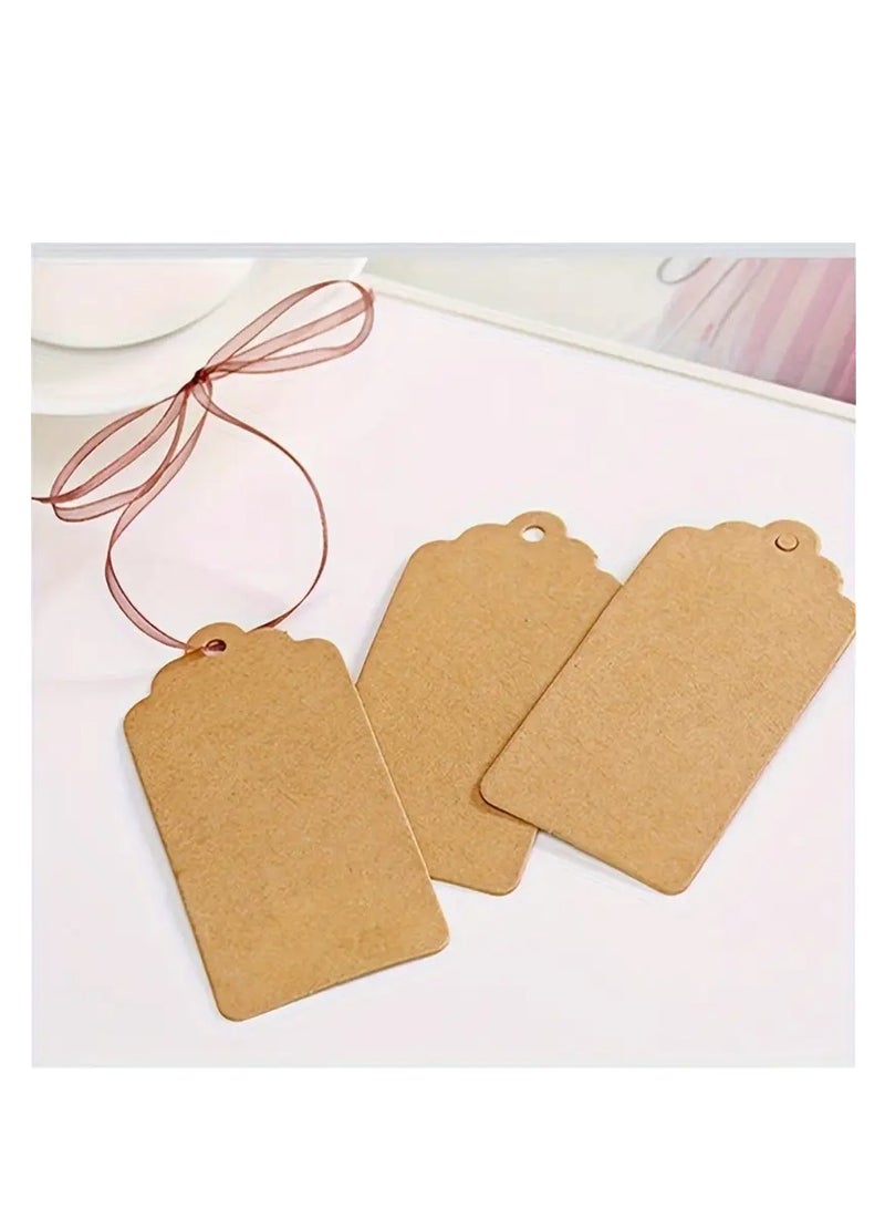 PAMEER 100pcs Kraft Paper Gift Tags with Jute Twine, Blank Hangtag Cards for Gifts, Crafts, DIY Projects - 20m/787inch Twine Included - Image 3