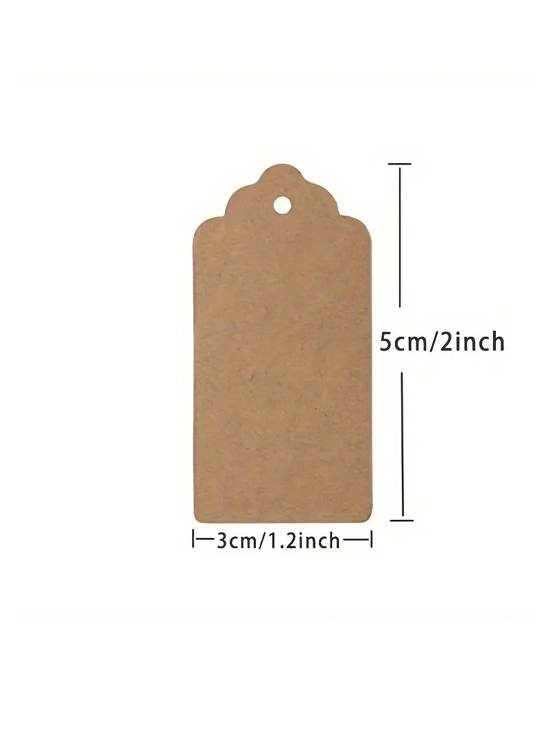 PAMEER 100pcs Kraft Paper Gift Tags with Jute Twine, Blank Hangtag Cards for Gifts, Crafts, DIY Projects - 20m/787inch Twine Included - Image 2