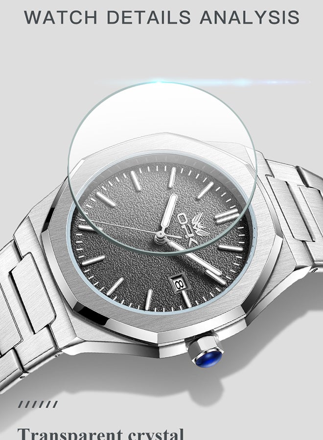 او بي كي ساعة OPK للرجال بسوار فولاذي مثمن الشكل وتقويم مضيء من الكوارتز 6046 - Image 5