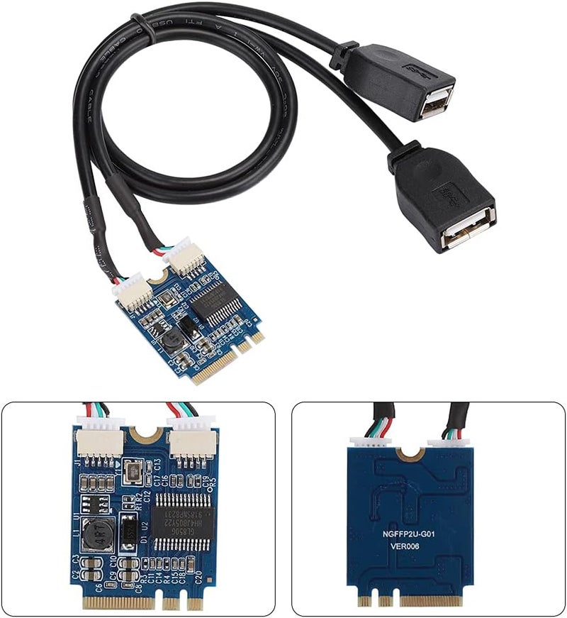 بطاقة تحويل M.2 NGFF إلى USB Riser، توفر منافذ USB2.0 مريحة، مناسبة لمستخدمي الأجهزة المحمولة، سهلة التركيب - Image 2