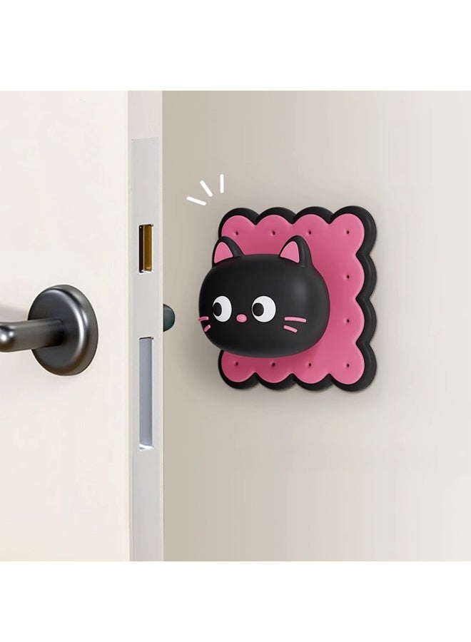 HOMESTAR 1 Piece Cat Cute Shaped PVC Door Stopper ，Door Knob, Wall Shield Cushion, Quiet Wall Protector for Door Handle，Anti-Collision Pad, Hole-Free, Easy Install - Image 1
