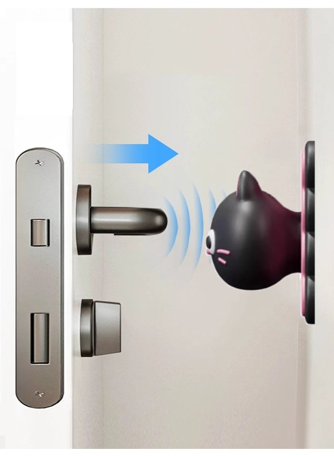 HOMESTAR 1 Piece Cat Cute Shaped PVC Door Stopper ，Door Knob, Wall Shield Cushion, Quiet Wall Protector for Door Handle，Anti-Collision Pad, Hole-Free, Easy Install - Image 4