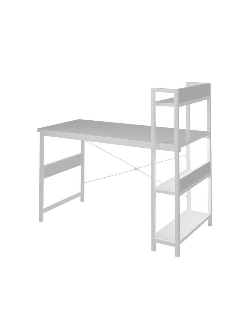 Visionnaire Study Desk With 4-Tier Bookshelf, Gaming Table With Carbon Fiber Desktop & X-Brace Support, Sturdy Office Desk With Large Workstaion For Home & Office - Image 1