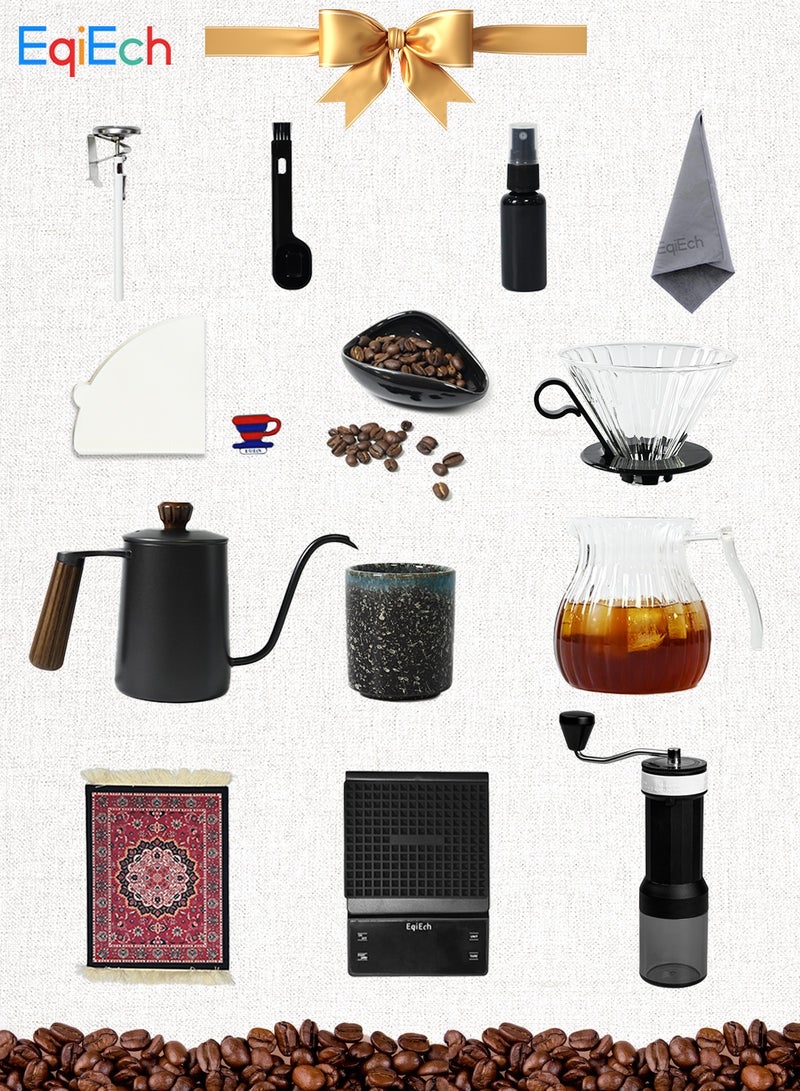 ايكي ايك V60 مجموعة صانع القهوة مجموعة 40 الترس الخارجي التكيف مع القهوة طاحونة القهوة أدوات القهوة مجموعة يدوي مجموعة آلات القهوة مناسبة ل 1-6 كوب - Image 1