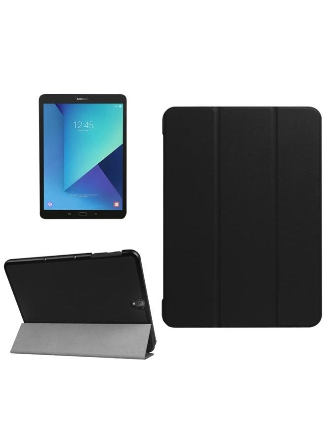 Generic - Galaxy Tab S3 9.7 inch T820 T825 Custer Texture Horizontal Flip Leather Case with 3 folding Holder Black - Image 1