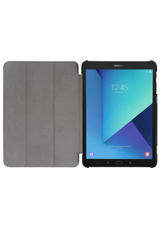 Generic - Galaxy Tab S3 9.7 inch T820 T825 Custer Texture Horizontal Flip Leather Case with 3 folding Holder Black - Image 1