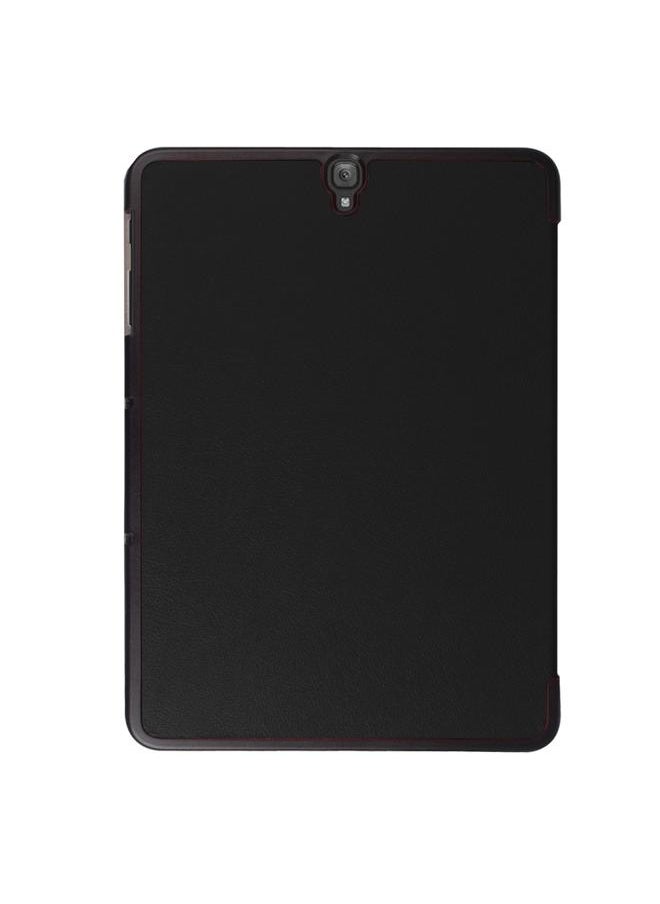 Generic - Galaxy Tab S3 9.7 inch T820 T825 Custer Texture Horizontal Flip Leather Case with 3 folding Holder Black - Image 1