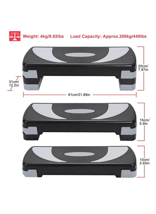 KUYING - KUYING 3-LEVEL ADJUSTABLE HEIGHT SETTINGS: Just overlap the coming risers on the original risers to adjust the height of our aerobic step (4inches, 6inches and 8inches) and meet your different workout needs. - Image 1