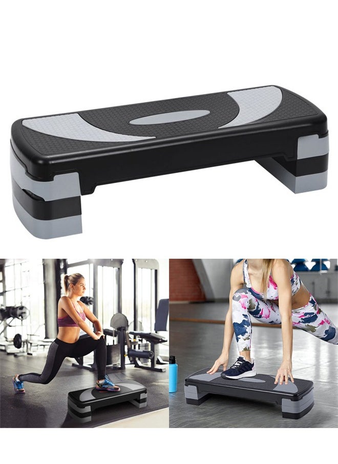KUYING KUYING 3-LEVEL ADJUSTABLE HEIGHT SETTINGS: Just overlap the coming risers on the original risers to adjust the height of our aerobic step (4inches, 6inches and 8inches) and meet your different workout needs.  - Image 1