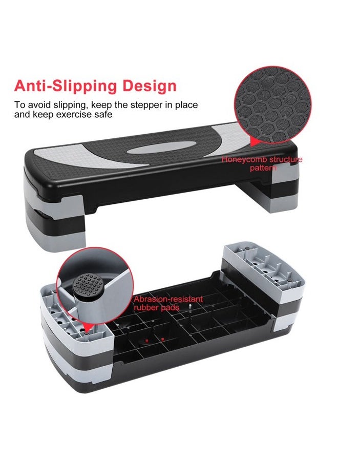 KUYING KUYING 3-LEVEL ADJUSTABLE HEIGHT SETTINGS: Just overlap the coming risers on the original risers to adjust the height of our aerobic step (4inches, 6inches and 8inches) and meet your different workout needs.  - Image 5