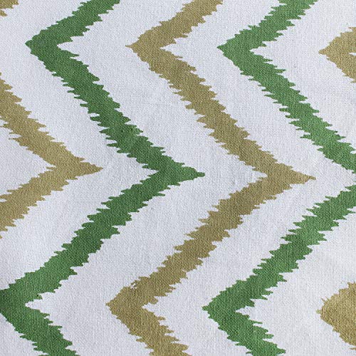 Dekor World Chevron Printed Green Cotton Table Runner (33x120cm) (Pack of 1 Piece)-4 Seater Dinning & Center Table - Image 5