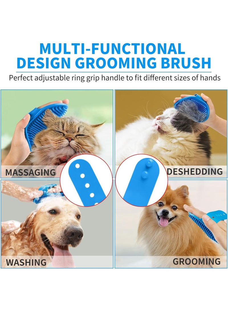 LOOPITYS 6PCS Dog Bath Brush & Dog Toothbrush | Adjustable Handle Shampoo Brush & Scrubber for Short & Long Haired Dogs & Cats | Effectively Solve Odor & Stain Removal Problems | Pet Supplies (Blue) - Image 5