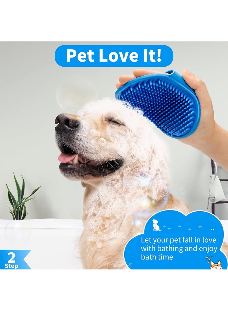 LOOPITYS 6PCS Dog Bath Brush & Dog Toothbrush | Adjustable Handle Shampoo Brush & Scrubber for Short & Long Haired Dogs & Cats | Effectively Solve Odor & Stain Removal Problems | Pet Supplies (Blue) - Image 3