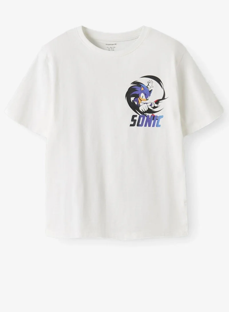 Name It Bright White Kids Sonic Crew Neck T-Shirt for Men | Best Price UAE