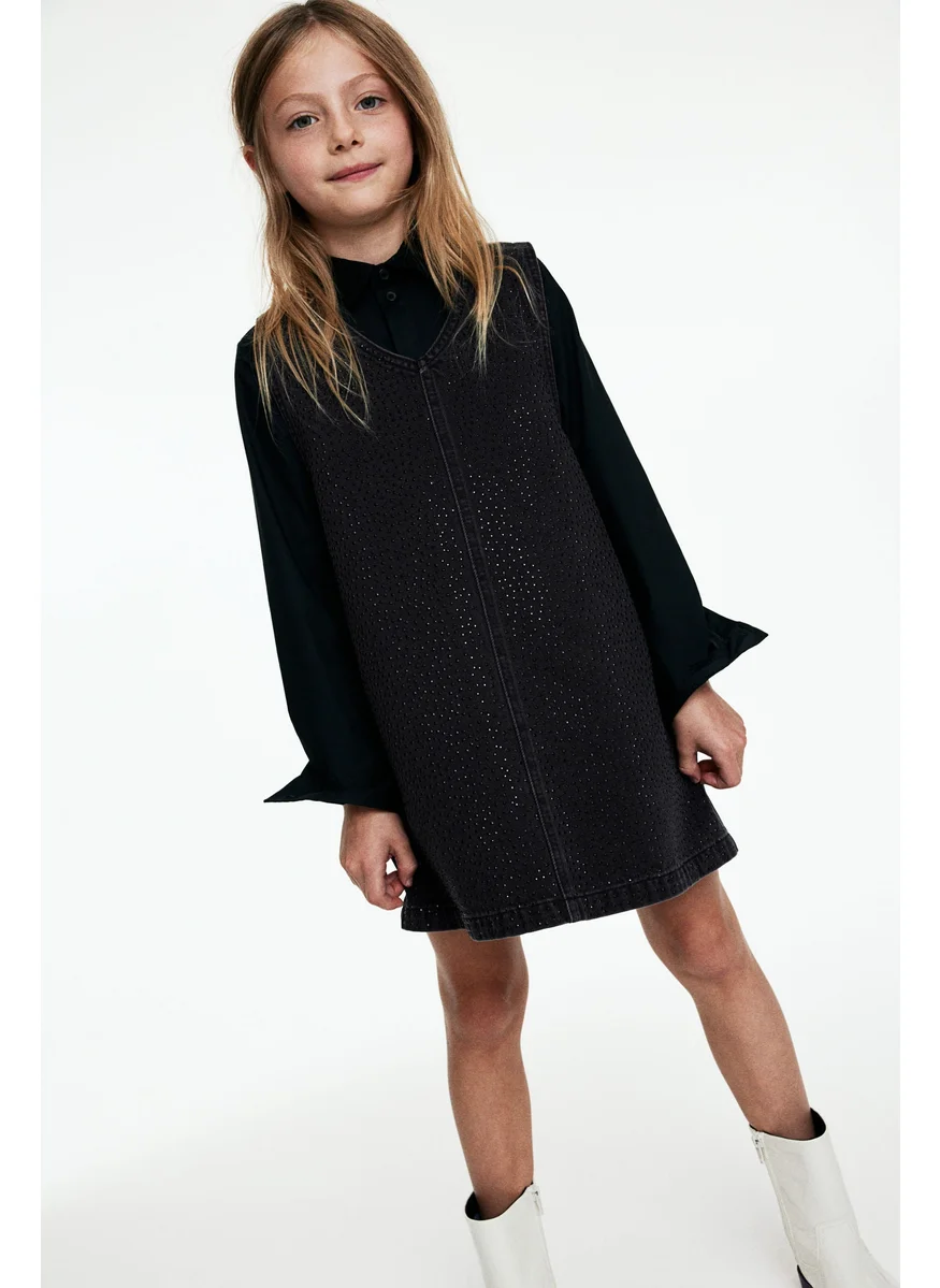 اتش اند ام Embellished Denim Dress