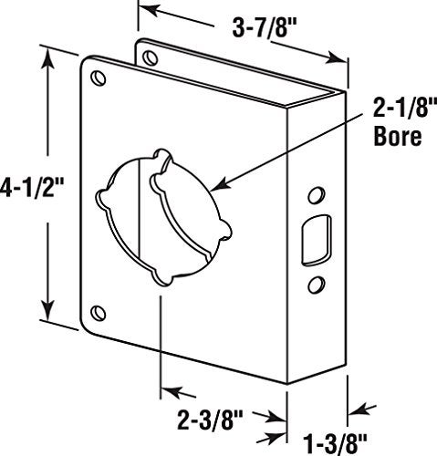 Defender Security Prime-Line U 10744 Brass Lock and Door Reinforcement Plate for 1-3/8 In. Thick Doors, Bronze Finish (Single Pack) - Image 2