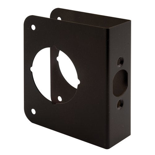 Defender Security Prime-Line U 10744 Brass Lock and Door Reinforcement Plate for 1-3/8 In. Thick Doors, Bronze Finish (Single Pack) - Image 1
