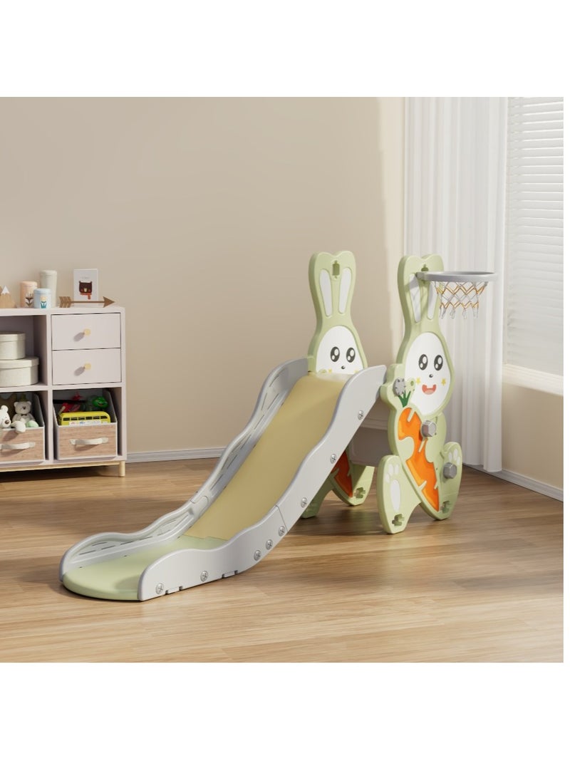 فول جوي مجموعة ألعاب داخلية/خارجية، شريحة طويلة مع حلقة كرة السلة