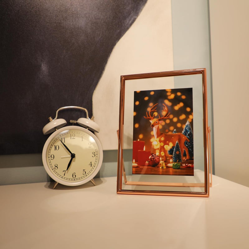 أهاجو Ahago Rose Gold Floating Framing (5 "" x7 "" رأسية) للصورة 4x6 3.5x5 2x3 على الطاولة ، إطار صورة هدية راقية لمهرجان الزفاف أو المكتب د؟ - Image 5