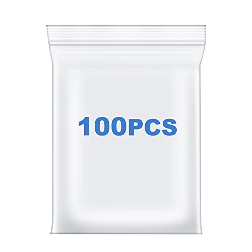 Somoga 100 PCS 7 x 9 Thick 24 Mil Clear Zip Poly Bags Plastic Reclosable Zip Seal Lock Bags Photo Cards Snacks Seeds Zipper Bag