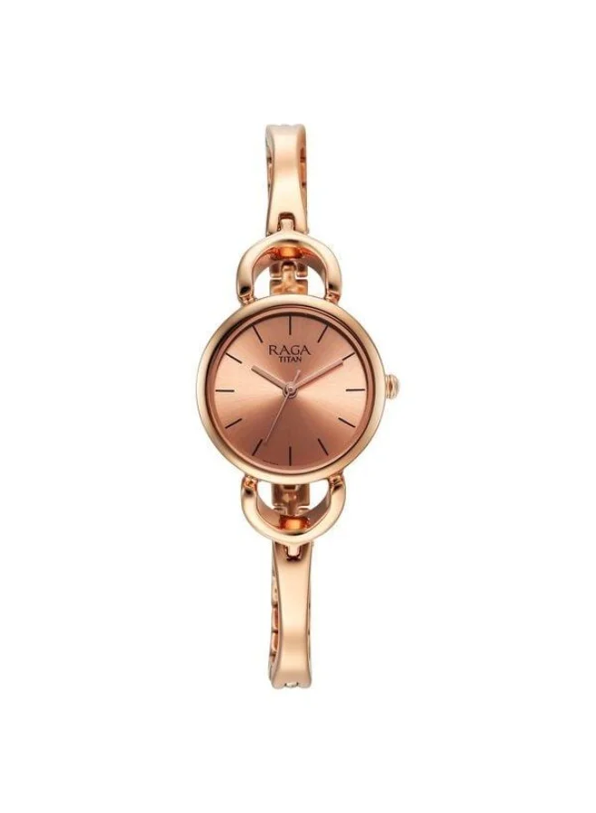 Raga Quartz Analog Rose Gold Dial Rose Gold Metal Strap Watch for Women - 2724WM01