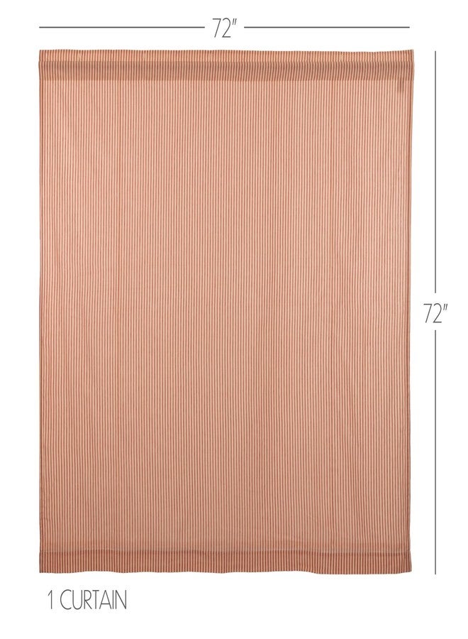 VHC Brands Sawyer Mill Red Decorative Farmhouse Ticking Stripe Shower Curtain with Buttonholes 72x72 - Image 2