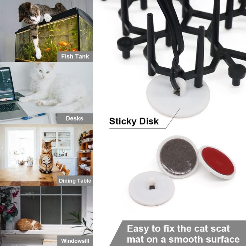 Ley's 24 Pack Cat Deterrent Mat, 6 x 8 in Scat Mat with Spikes, Keep Cats Away from Plants, Indoor Furniture & Outdoor Garden Fence – Pet Repellent Barrier - Image 5