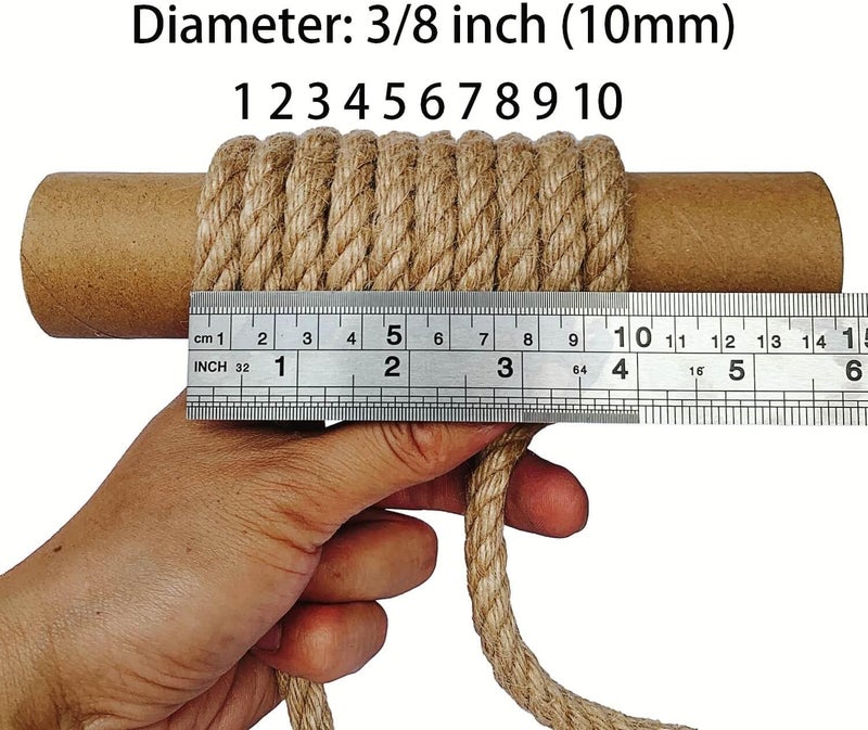 IlikeEC Jute Rope 10mm, 164 Feet 4.5lb Thick Garden Jute Twine String for DIY Cat Scratcher, Gardening, Bundling and Wall Hanging Craft Decorative (Brown) - Image 3