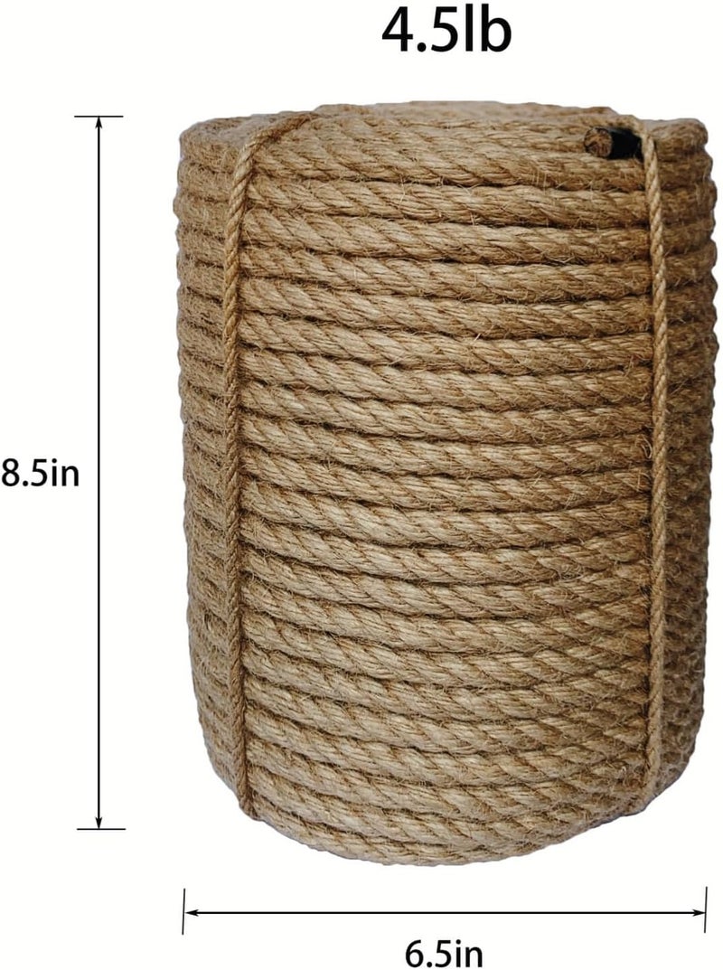 IlikeEC Jute Rope 10mm, 164 Feet 4.5lb Thick Garden Jute Twine String for DIY Cat Scratcher, Gardening, Bundling and Wall Hanging Craft Decorative (Brown) - Image 2
