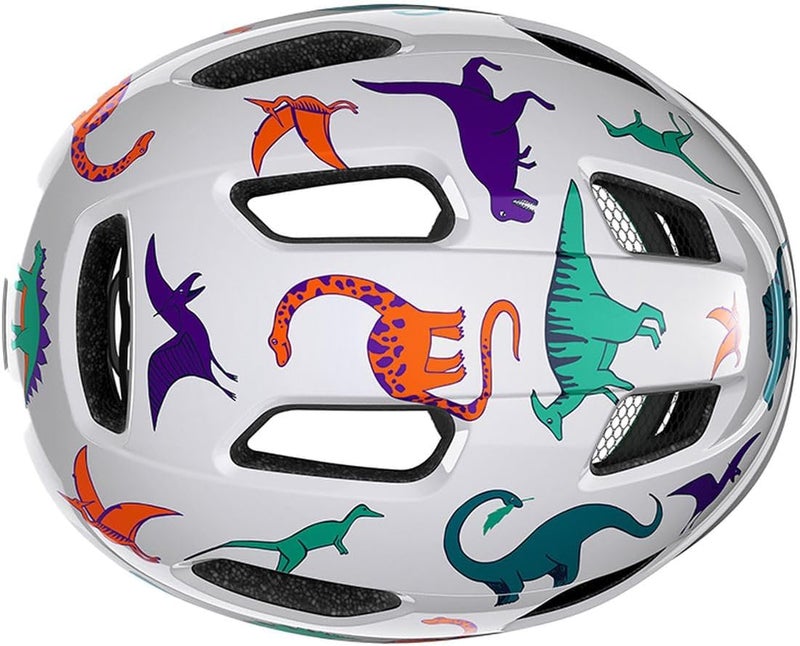 Lazer PNut KinetiCore Kids Bike Helmet with Dinosaur Design, White - Image 5
