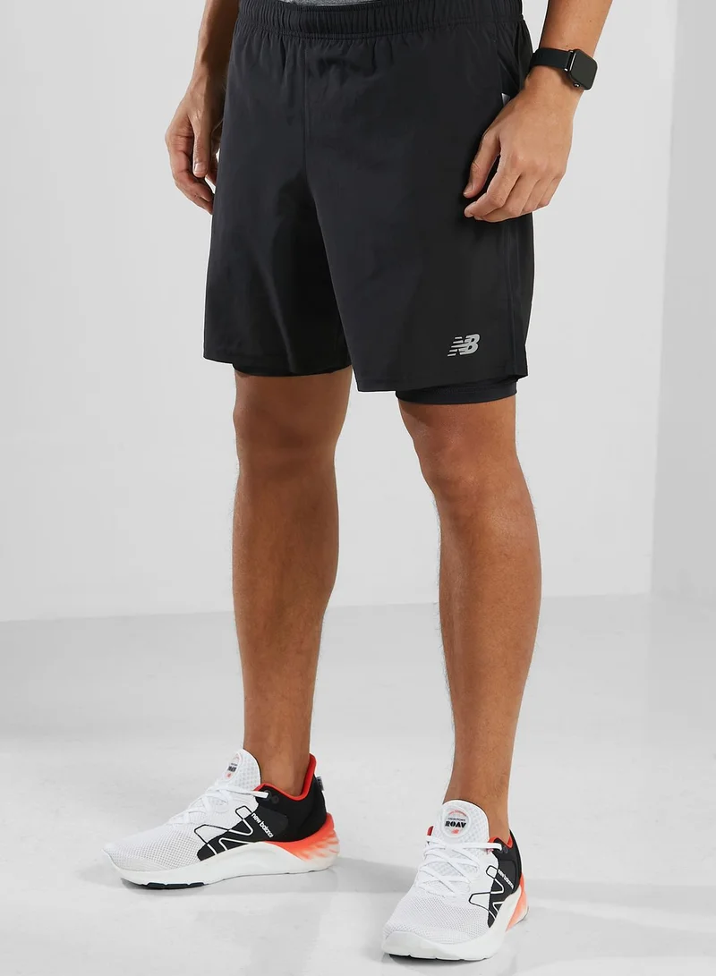 New Balance 7" 2In1 Core Run Shorts
