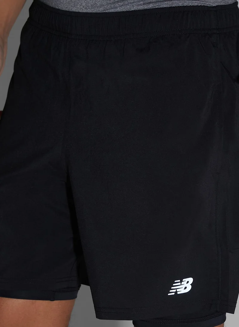 New Balance 7" 2In1 Core Run Shorts