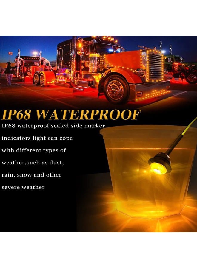 ALFU 20PCS Amber LED Side Marker Lights Clearance Turn Signal Marker - Image 4