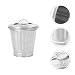 aoukoslt Silver Mini Galvanized Trash Can with Lid Metal Buckets with Lids Wastebasket Trash Can Metal Rubbish Bin Tabletop Can Flower Pot Pen Holde Trash Waste Receptacles and Liners - Image 2