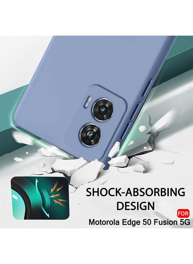 ذا جيفت كارت - جراب خلفي من السيليكون السائل من TheGiftKart لهاتف Motorola Edge 50 Fusion 5G | بطانة داخلية ناعمة من الألياف الدقيقة | حماية للكاميرا | غطاء مقاوم للصدمات لهاتف Moto Edge 50 Fusion (سيليكون، أزرق فاتح) - Image 1