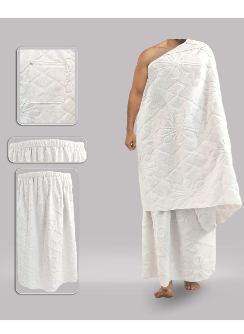 ماركة غير محددة - احرام رجالي بمغاط باستك محكم 100% قطن صناعه مصريه فاخره - Image 1